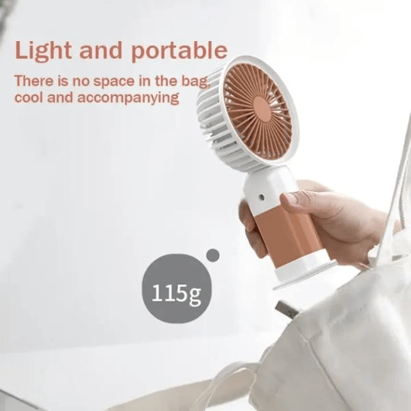 Rechargeable Portable Fan – Handheld & USB Charging with Mobile Phone Stand (Random Color)