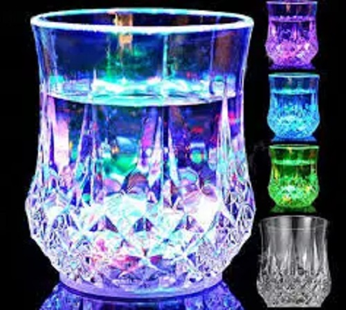 LED Flashing Water-Inductive Rainbow Color Glass – Glowing Color-Changing Mug (200ml)