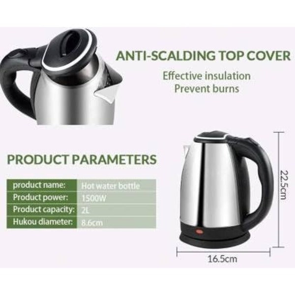 ⚡ HeatPro™ 2.0L Electric Kettle – Stainless Steel Hot Water Boiler with LED Display & Smart Temperature Control (1000W, 220V)