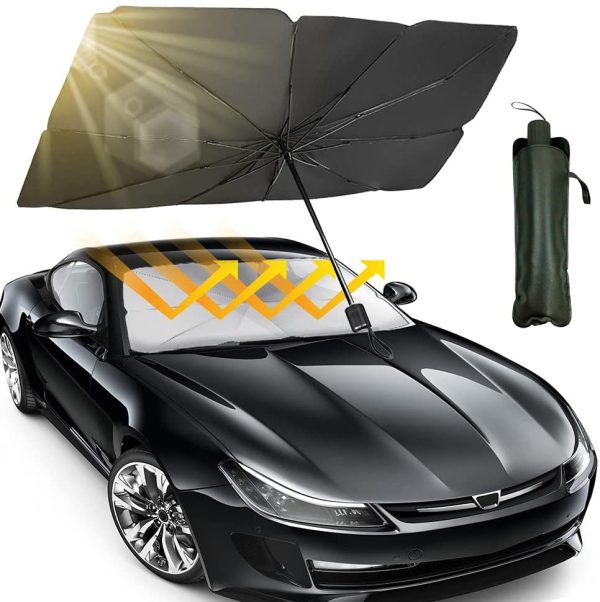 Car Windshield Sun Shade Umbrella, Sun Visor Protector, Foldable Front Window Sunshade Umbrella, Heat Insulation Protection ( Without Box )