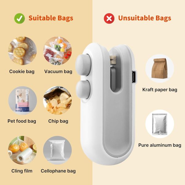 🔒 SealMate™ 2-in-1 Mini Heat Sealer & Cutter – USB Rechargeable Food Bag Sealer for Snacks, Chips & Storage (Random Color)