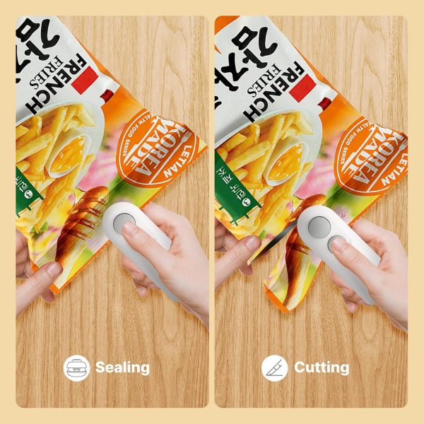 🔒 SealMate™ 2-in-1 Mini Heat Sealer & Cutter – USB Rechargeable Food Bag Sealer for Snacks, Chips & Storage (Random Color)