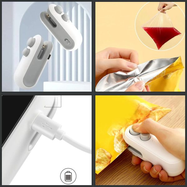 🔒 SealMate™ 2-in-1 Mini Heat Sealer & Cutter – USB Rechargeable Food Bag Sealer for Snacks, Chips & Storage (Random Color)