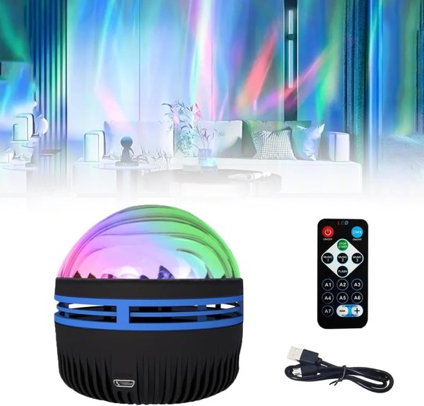 LED Starry Galaxy Projector Night Light – Rotating Star & Moon Aurora Lamp with Remote