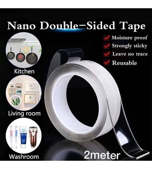🧷 GripFlex™ Nano Double-Sided Tape (1 Meter) – Washable, Reusable & Ultra-Strong Adhesive for Home, Office & DIY Use