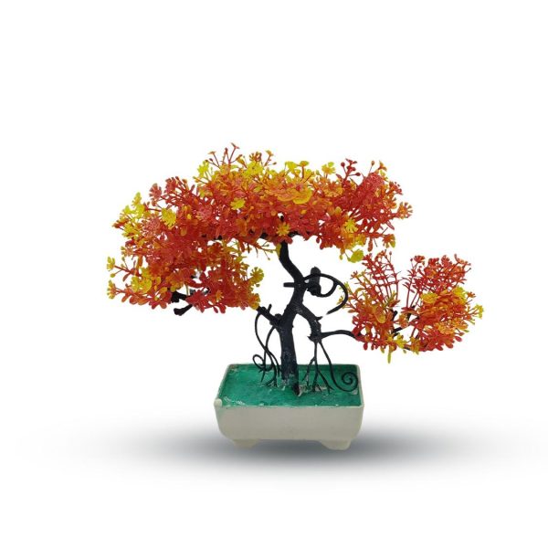 🍊 ZenBloom™ Orange Artificial Bonsai Tree – Lifelike Potted Tree for Home, Office & Bedroom Decor (1 Piece)