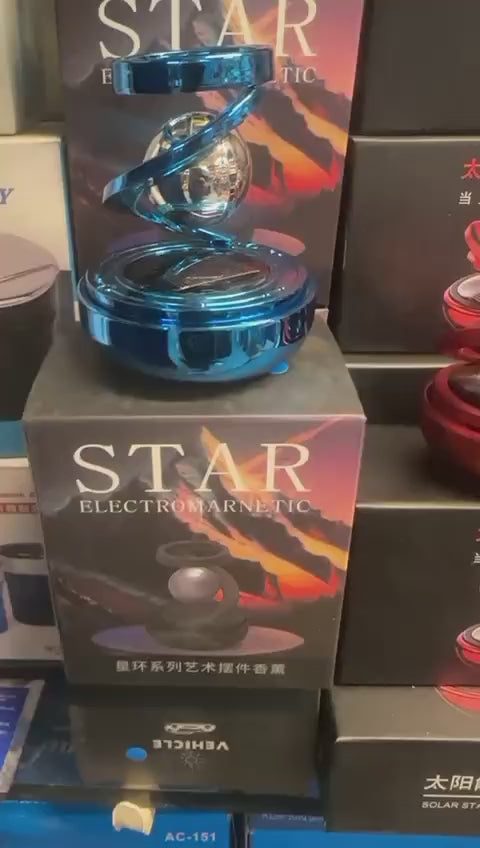 Star Solar Powered Levitating Ball Air Freshener For Car Dashboard, Aesthetic Car Decor  Best Quality ( Random Color )