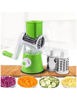 🥕 GrateMate™ Tabletop Drum Grater – Manual 3-in-1 Vegetable Slicer, Shredder & Grater for Effortless Meal Prep (Random Color)