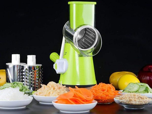 🥕 GrateMate™ Tabletop Drum Grater – Manual 3-in-1 Vegetable Slicer, Shredder & Grater for Effortless Meal Prep (Random Color)