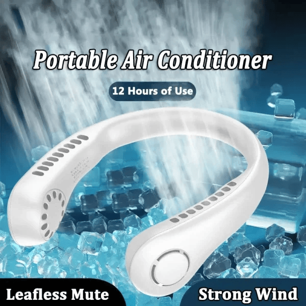 Bladeless Hanging Neck Fan – Portable, Rechargeable & Vaneless (Random Color):
