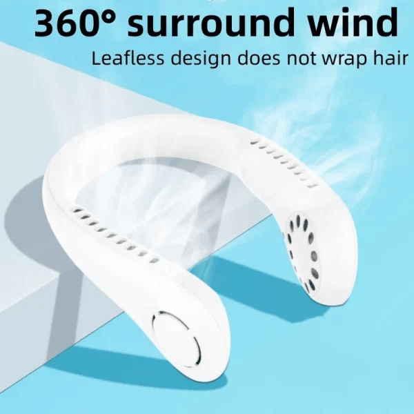 Bladeless Hanging Neck Fan – Portable, Rechargeable & Vaneless (Random Color):