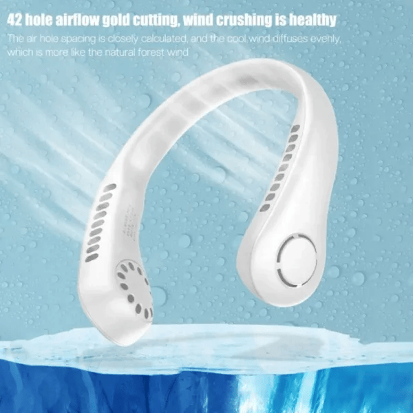 Bladeless Hanging Neck Fan – Portable, Rechargeable & Vaneless (Random Color):