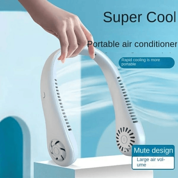 Bladeless Hanging Neck Fan – Portable, Rechargeable & Vaneless (Random Color):