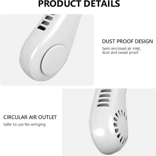 Bladeless Hanging Neck Fan – Portable, Rechargeable & Vaneless (Random Color):